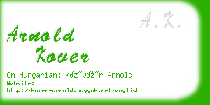 arnold kover business card